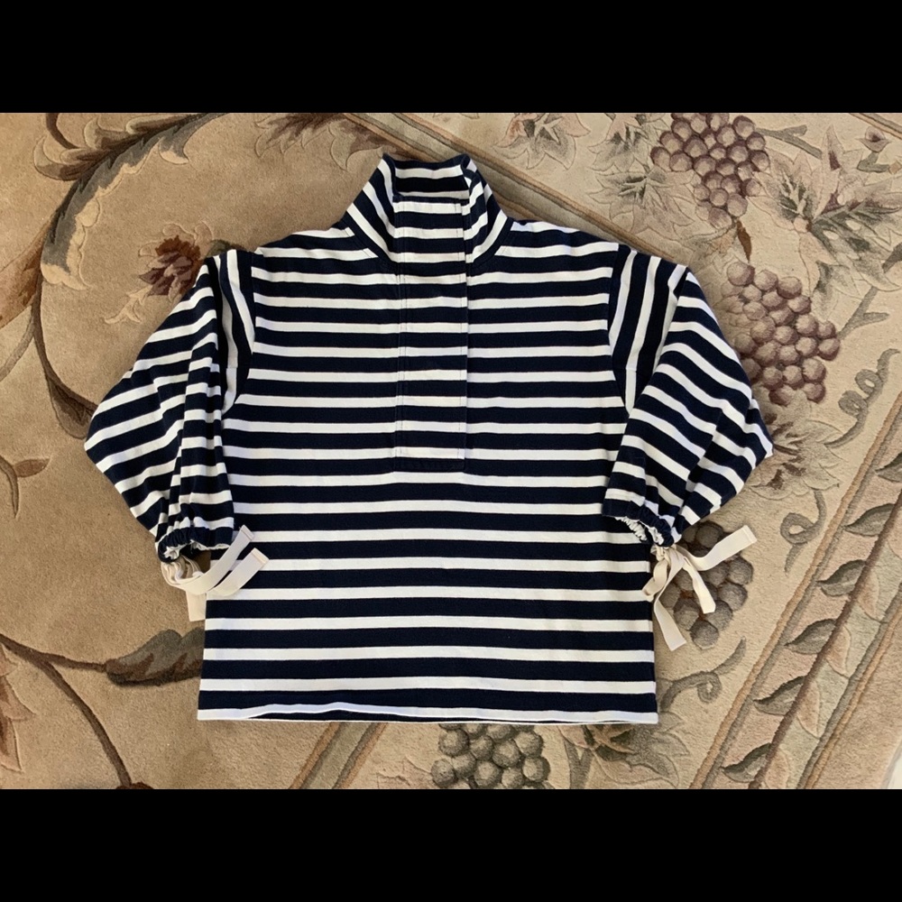 J Crew Navy & White Stripe Pullover XS